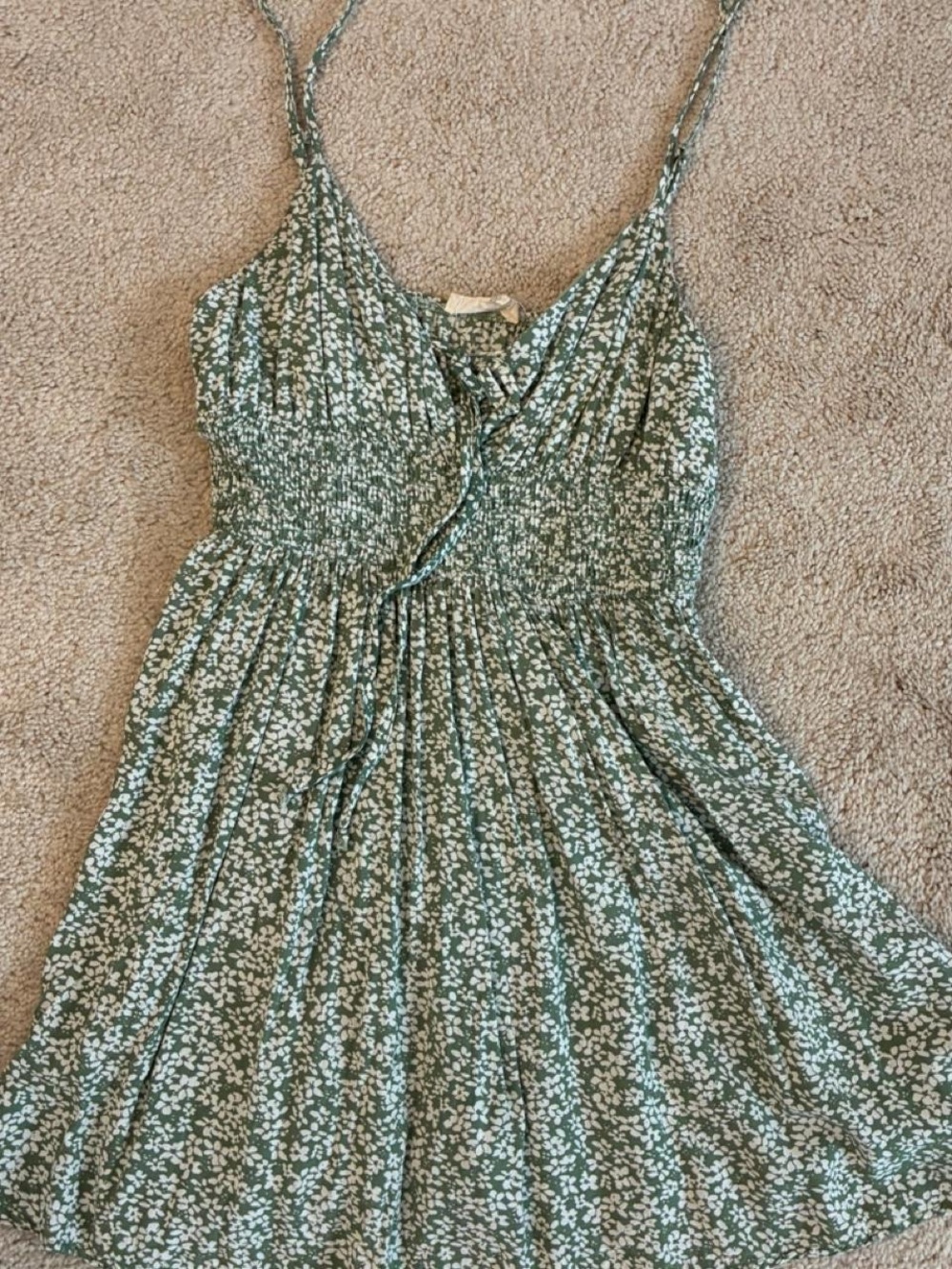 PacSun Green and White Floral Mini Dress